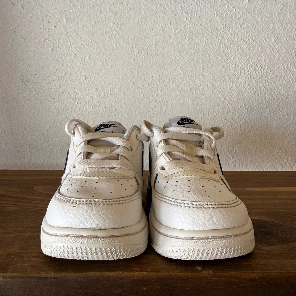 Nike Air Force 1 TD Toddler Sneakers Size 6C White Black CZ1691-100